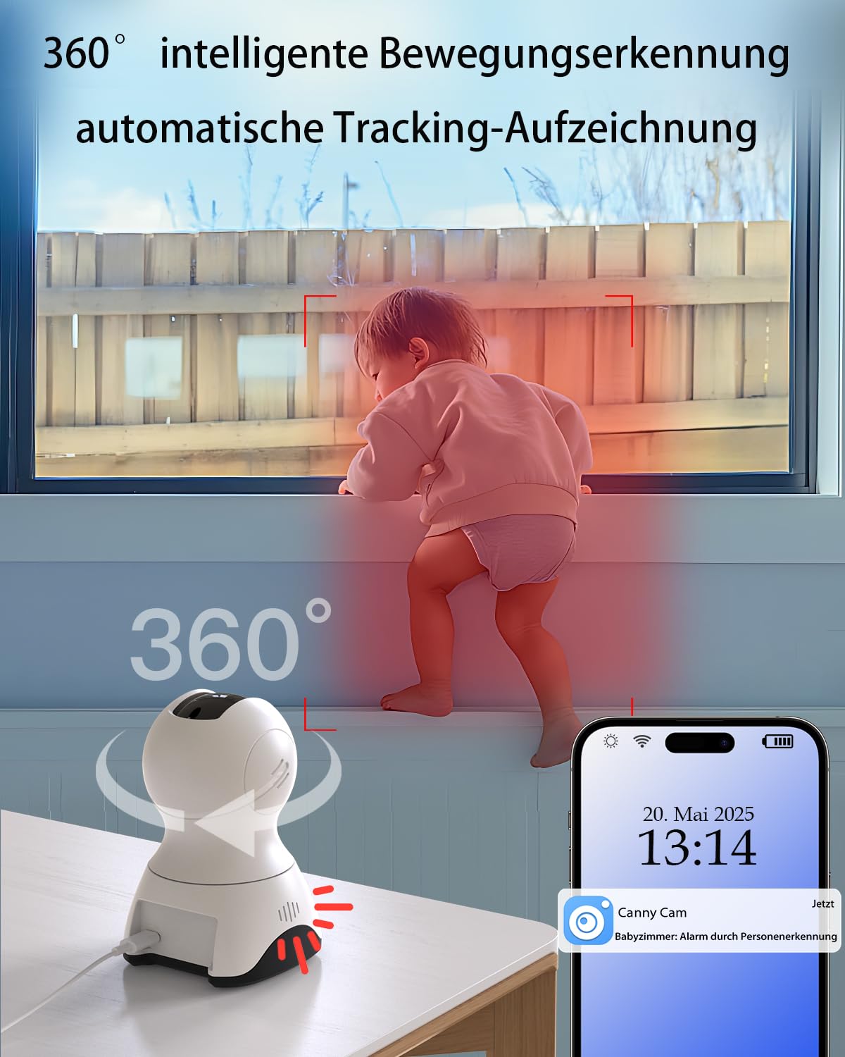 VIM TAG 2.5K Indoor Surveillance Camera 5G WiFi AI Motion Detection – 360°