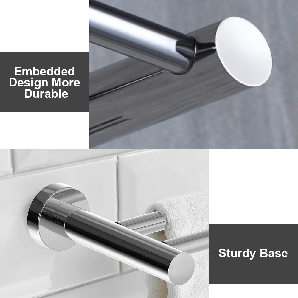 Suport portprosop dublu extensibil din inox cromat HONPHIER de perete 43-72 cm – Crom