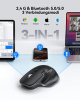 TECKNET Bluetooth Wireless Mouse Ergonomic Rechargeable 4800 DPI Silent – Black