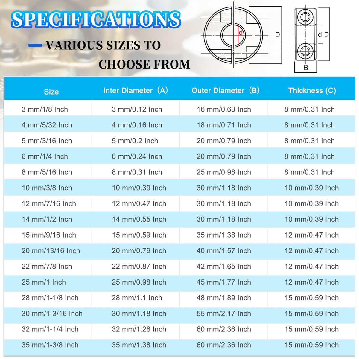 Split Shaft Clamp Collar 30mm Bore 55mm OD Aluminium with Pin & Key – Pack of 4