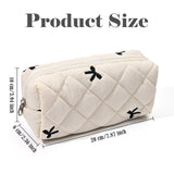 Floral Pencil Case Makeup Pouch Smooth Zipper Small – White