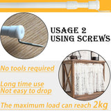 Pack Curtain Rods, Tension Rod Without Drilling, Extendable Telescopic Rod for Clamping, for Curtains, Wardrobes, DIY Shelves - White (55-86CM)