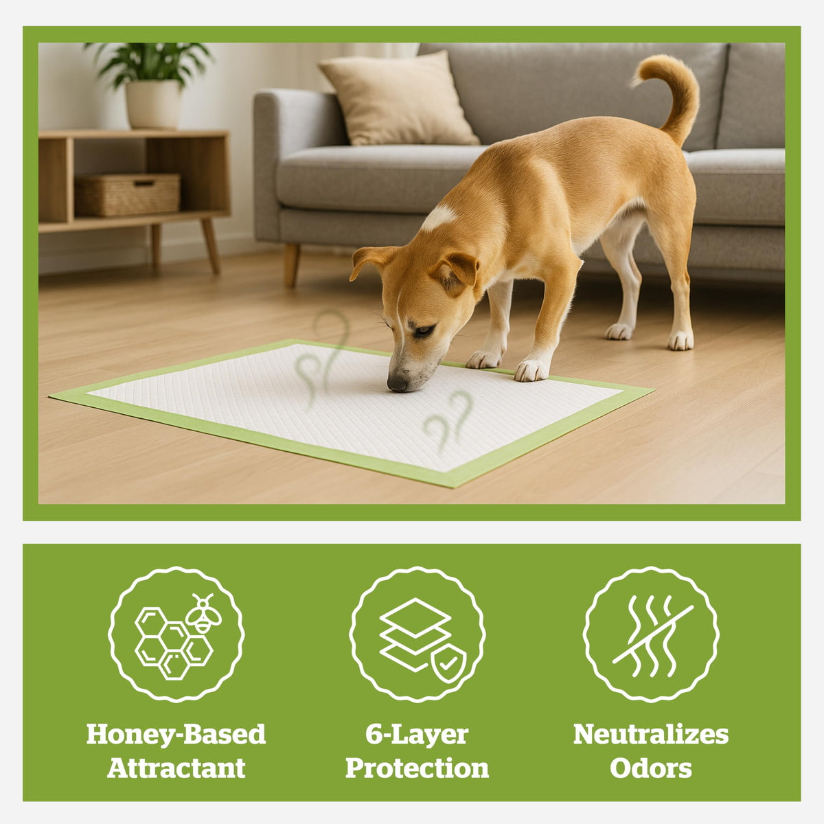 Pogi Dog Training Pads Large 60x60cm Eco-Friendly – 50 Pieces