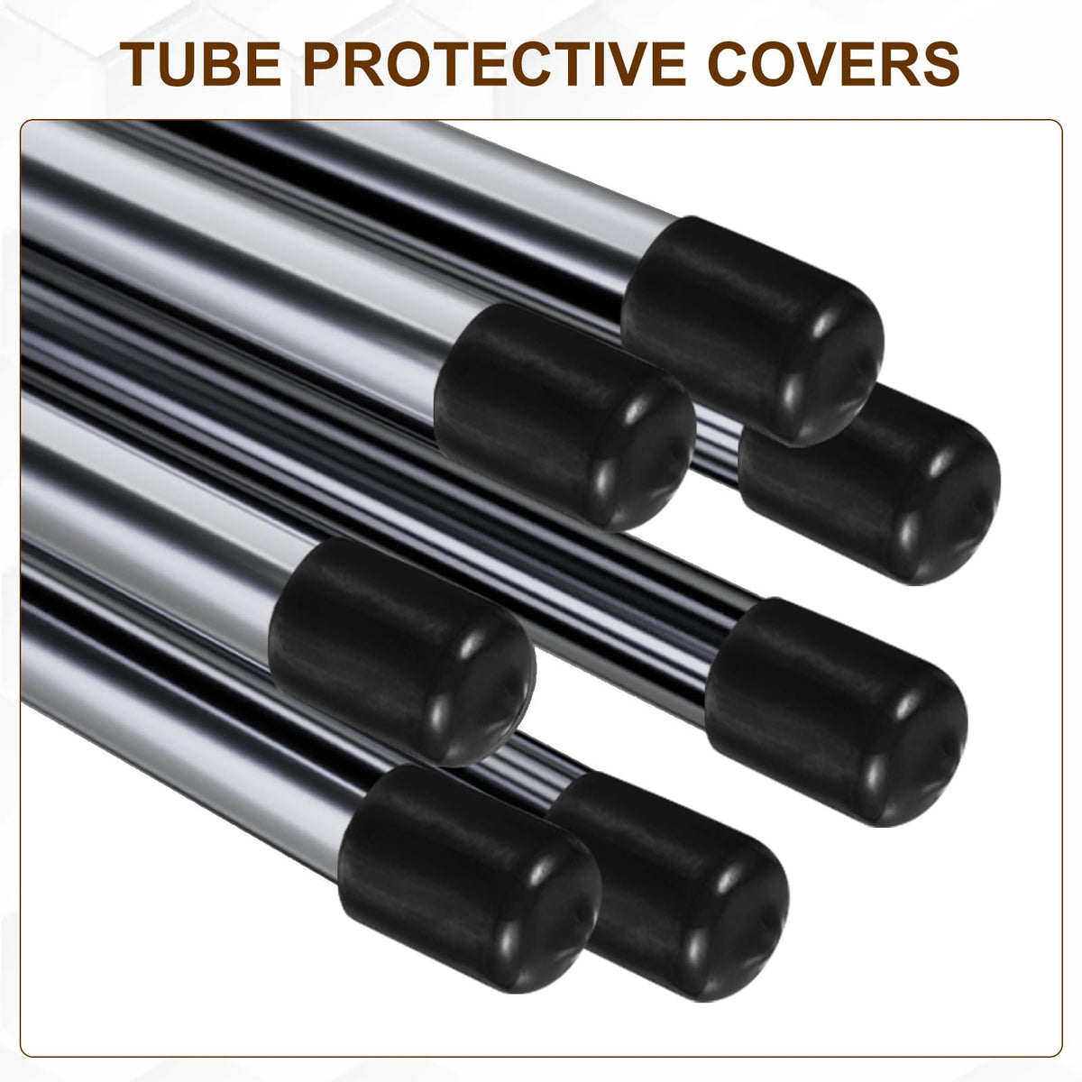 Capace de protecție flexibile din cauciuc/PVC pentru șuruburi și țevi 56 mm, set 6 buc – Negru