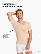 Tricou maiou de corp antibacterian antispirație pentru bărbați decolteu în V – Alb XXL