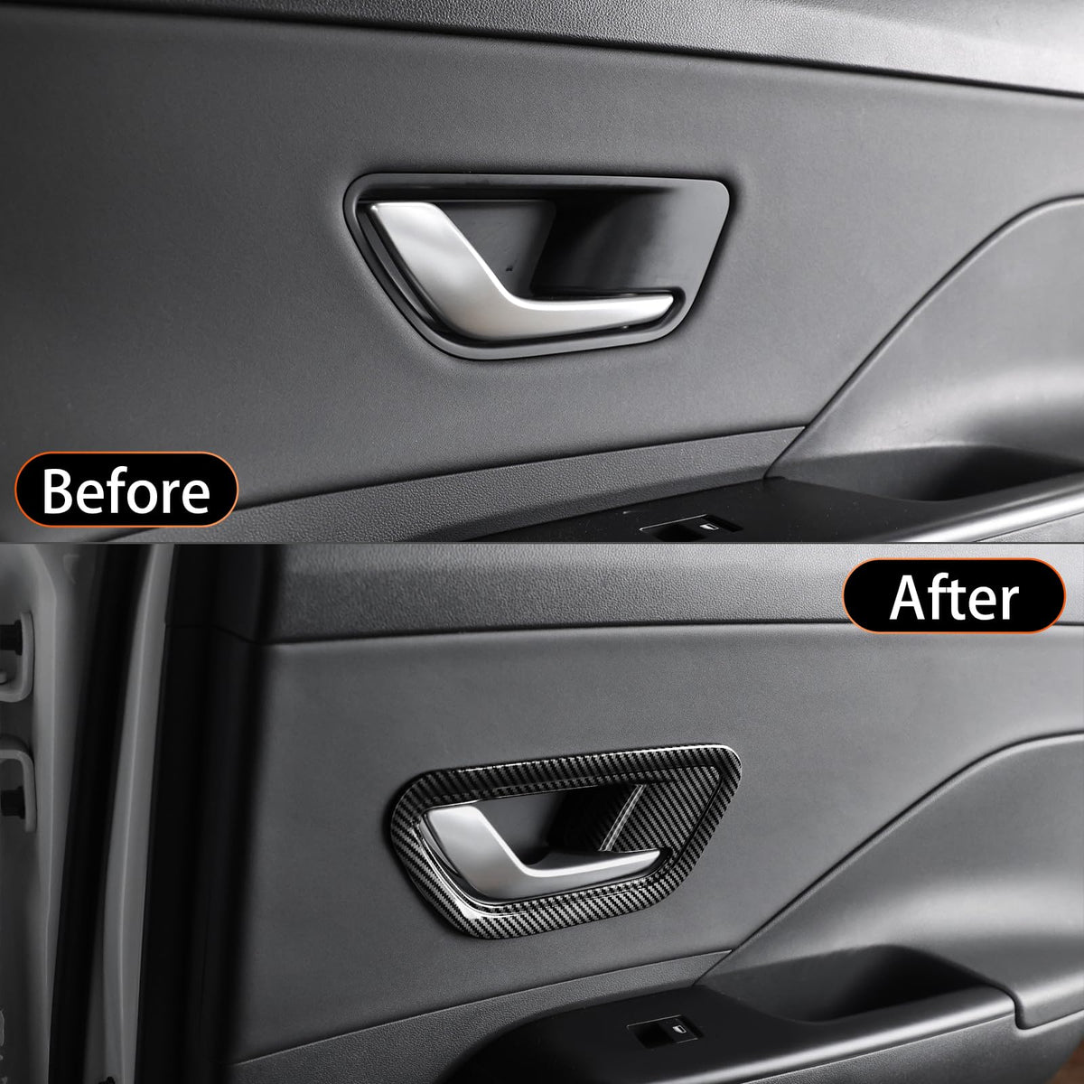Interior Door Handle Trim Cover for Hyundai Kona 2024–2026 4pcs – Wood Grain
