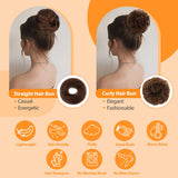 Real Hair Bun Scrunchie Elastic Hairpiece 30g - Dark Brown #2R