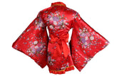Women's Japanese Kimono Yukata Bathrobe Cosplay Silk Robe – Red XXL