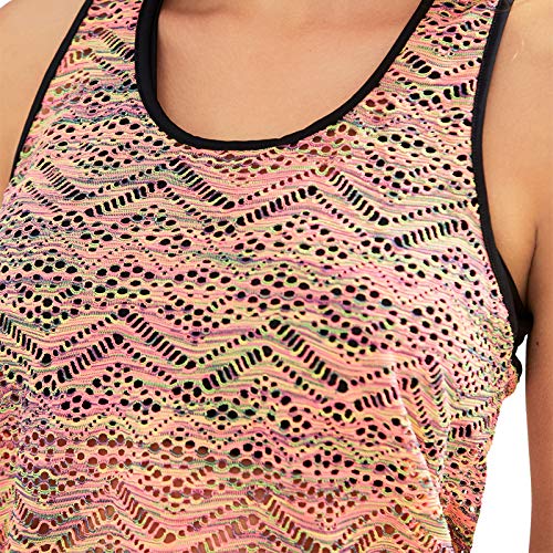 Costum de baie tankini din două piese damă Laorchid push-up talie înaltă – Roz S