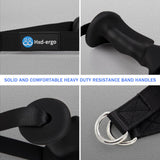 Mânere ergonomice pentru benzi elastice și scripete fitness HXD-ERGO cu inel D metalic, set 2 buc
