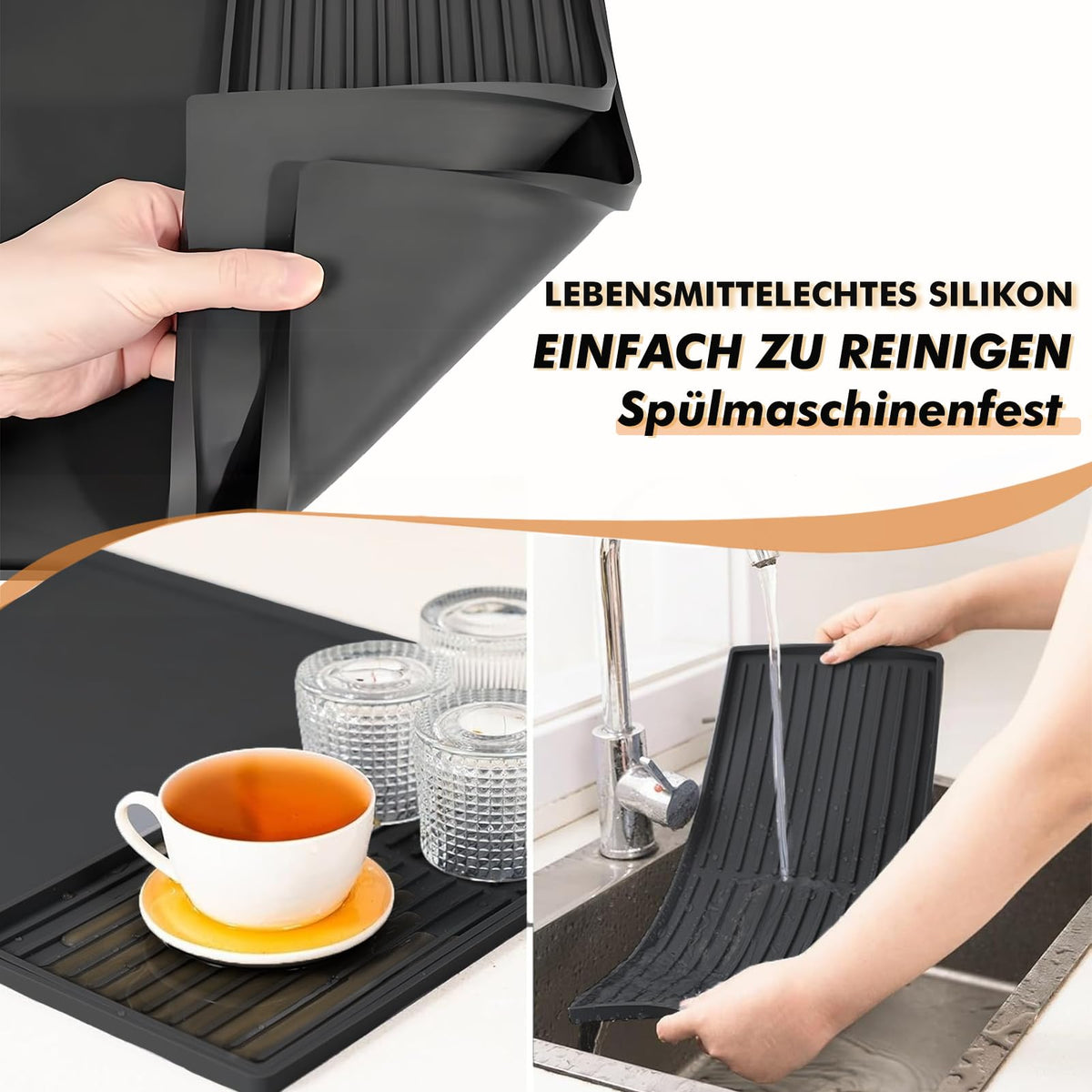 Coffee Machine Silicone Mat with Drip Tray – 60x40cm