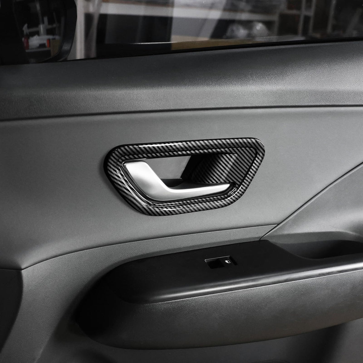 Interior Door Handle Trim Cover for Hyundai Kona 2024–2026 4pcs – Wood Grain