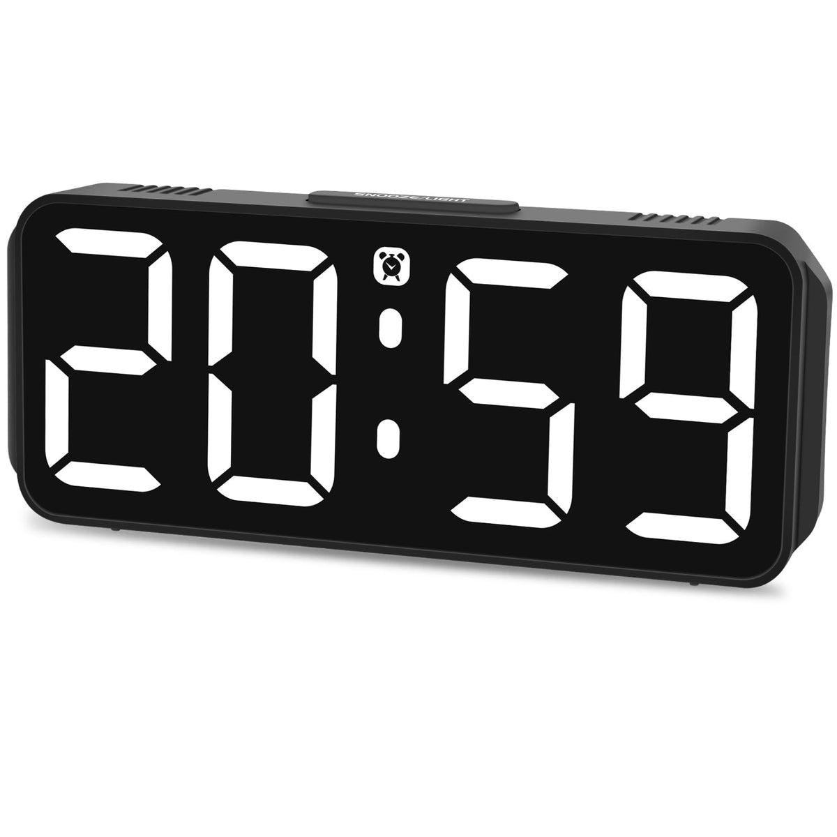 Digital Alarm Clock Silent Adjustable Volume – White