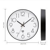 VIVILINEN radio-controlled clock, silent wall clock without ticking noise, modern radio-controlled wall clock, silent wall clock, non-ticking hanging clock for living room, bedroom, office, kitchen, 30 x 30 cm / 12 inches (black and white-2)