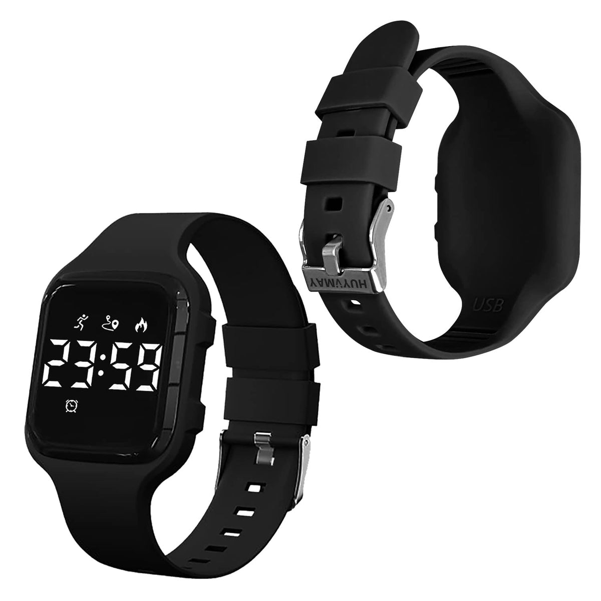 Ceas fitness pedometru simplu fără aplicație HUYVMAY autonomie 20 zile impermeabil