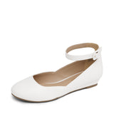 Balerini damă eleganți cu baretă reglabilă pe gleznă DREAM PAIRS – Alb 38