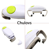 Chulovs Electric Can Opener, Kitchen Helper, Heavy Duty Automatic Can Opener for New Sealed Jars, Hands-Free Can Opener with Less Effort to Open (White)