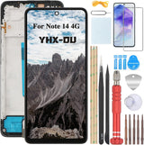 LCD Touchscreen Digitizer Assembly for Xiaomi Redmi Note 14 4G with Frame + Tools – Black