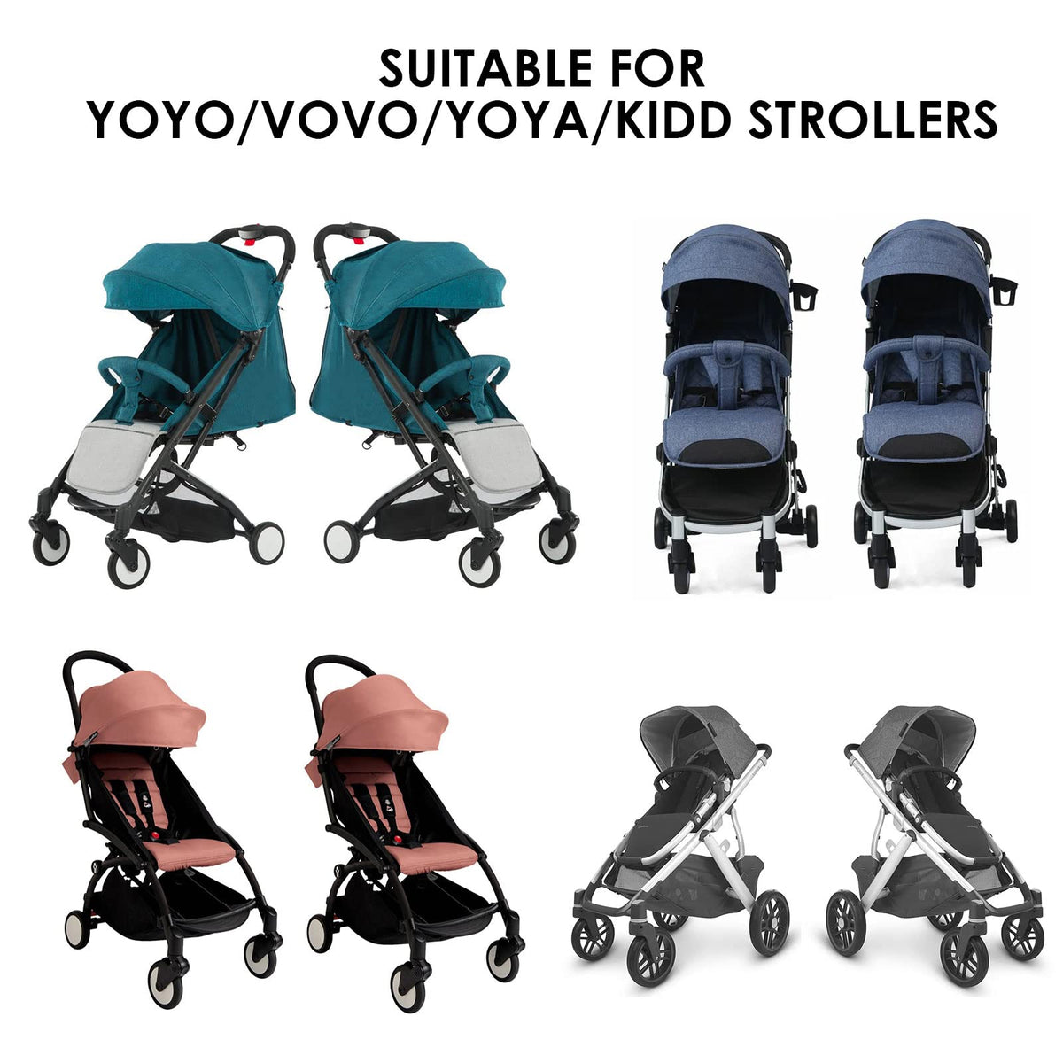 Conectori pentru cărucioare gemeni Petyoung compatibili YOYO/Yoga/Vovo, set 3 bucăți