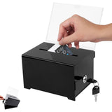 Lockable Acrylic Donation / Ballot Box with Key Lock & Insert Panel – Black