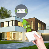 Tedeligo wireless light switch set, removable wireless wall switch transmitter, 100 m wireless control range for lighting devices up to 2300 W, no wiring required, white wireless switch
