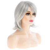 Qnbiar Women's Straight Wig Synthetic Hair with Bangs – Grey