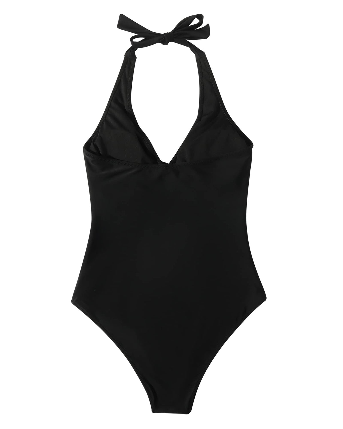 Costum de baie modelator întreg RXRXCOCO push-up halter cu spate gol – Negru XL