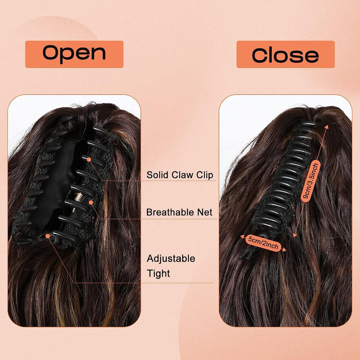 Ponytail Hairpiece Extensions Clip-in Synthetic – Platinum Blonde