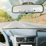 Car Rearview Mirror Stickers 'Drive Safe I Love You' 5pcs Heart Decals – Black