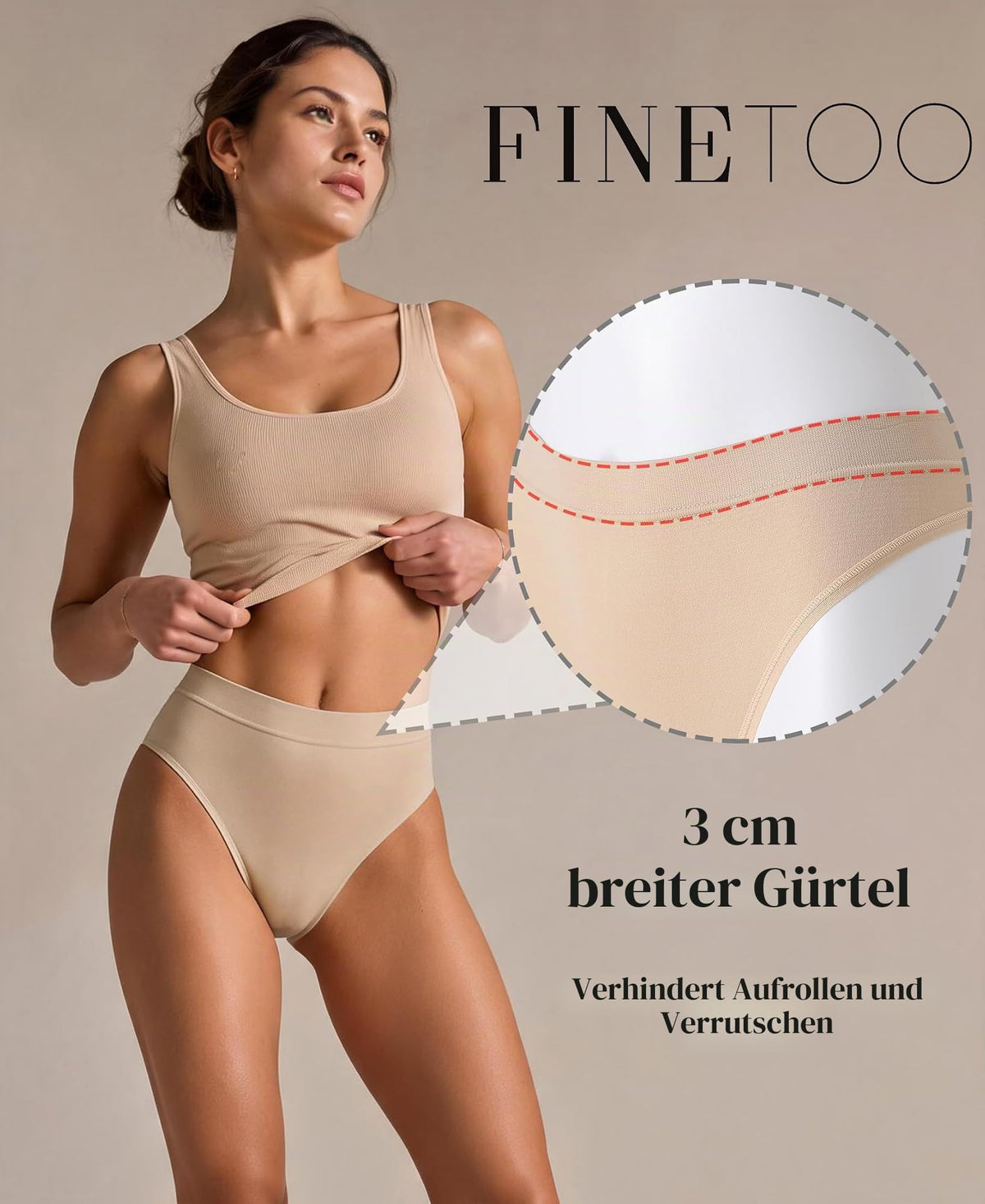 Women's Seamless High Waist String Thongs Breathable Elastic Waistband Comfortable – Pack