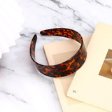 Tortoiseshell Hairband 3.8cm Wide Non-Slip Teeth Leopard Acetate - Dark Tortoiseshell