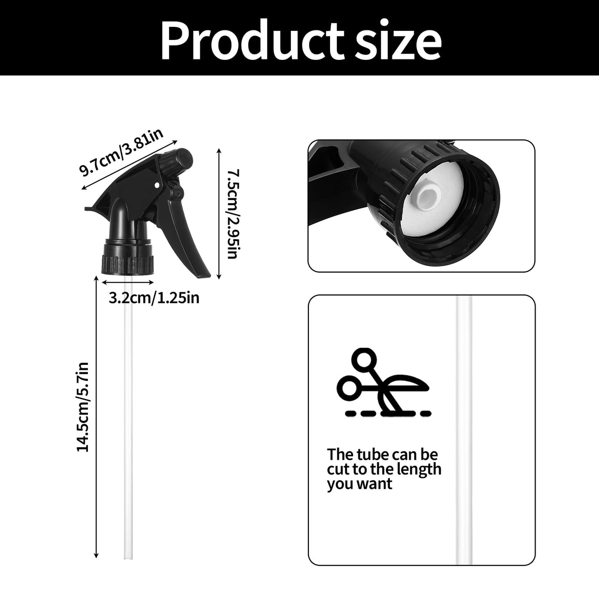 Capete pulverizator de schimb cu reglaj pentru sticle cu pulverizator, set 8 bucăți