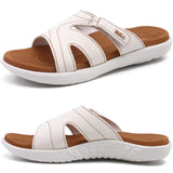 Orthopedic Arch Support Flip Flops Lightweight Non-Slip Open Toe Sandals – Khaki White 40
