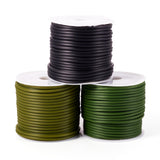 Șnur tubular din cauciuc pentru confecționare bijuterii 2 mm – Verde Măsliniu / Negru