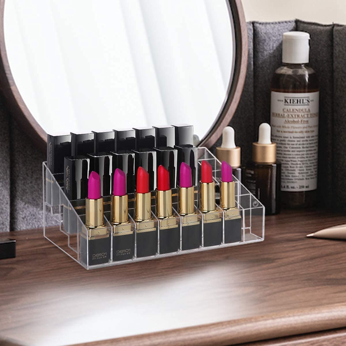 Organizator din acril transparent pentru 40 rujuri și produse cosmetice Benbilry