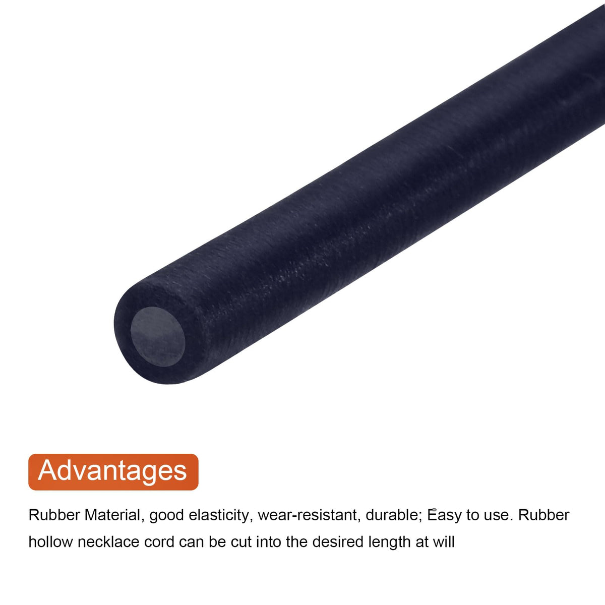 Colier tubular elastic din cauciuc 5mm lungime 45cm pentru bijuterii DIY – Albastru închis