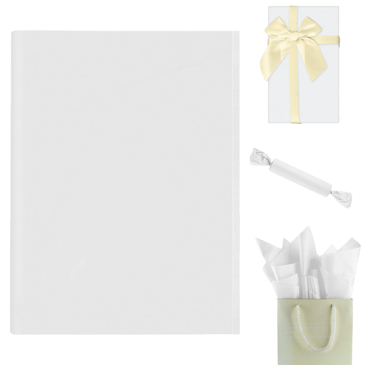 Gift Tissue Paper 100 Sheets for Wrapping and Crafts 70x50cm – White