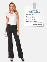 Pantaloni eleganți elastici bootcut office damă Tapata cu 4 buzunare – Negru XL (lungime 76 cm)