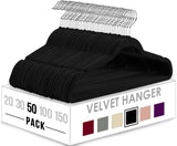 Utopia Home Premium Velvet Hangers 50 Pack - Non Slip & Durable Hangers - Black Hangers with 360 Degree Swivel Hook - Heavy Duty Hangers