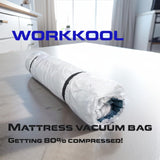 WORKKOOL Vacuum Sealed Bags for Mattress Storage, Vacuum Mattress Bags for Moving, Space Saving Vacuum Bags with Dust and Moisture Resistant (for Mattress 140/150/160 * 200cm)…
