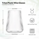 Pahare incasabile din plastic Tritan fără BPA hotder 354 ml, set 4 bucăți