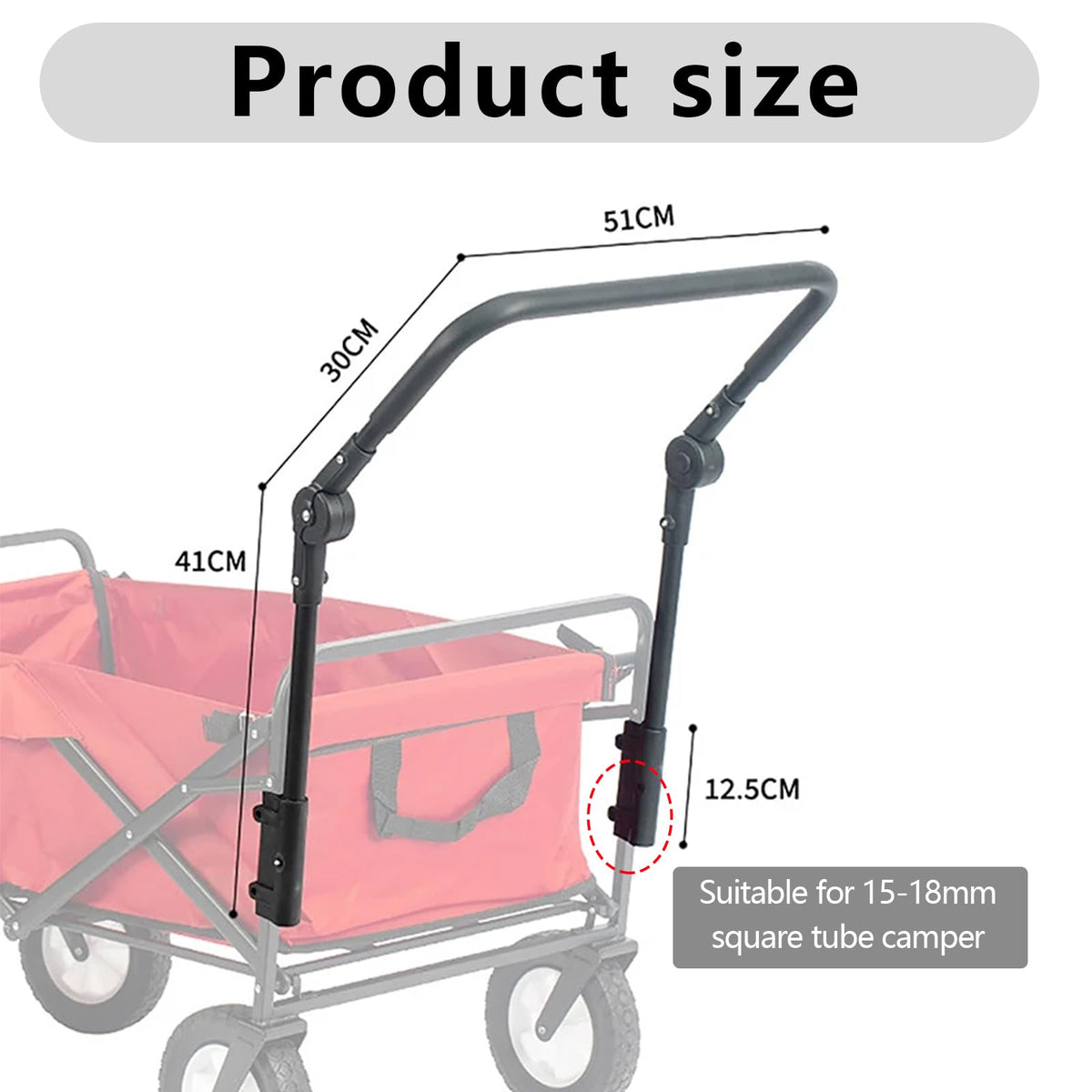 Push Handle Telescopic for Folding Handcart Replacement Collapsible – Universal