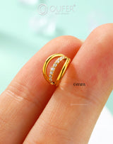 Cercel piercing helix / tragus / sept din oțel chirurgical 316L 16G OUFER – Auriu