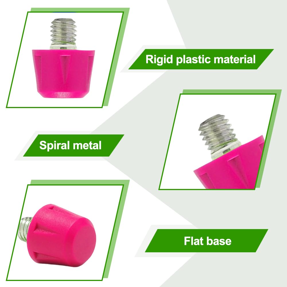 Crampoane filetate M5 din nailon și metal antiderapante pentru ghete de fotbal, set 12 buc – Roz