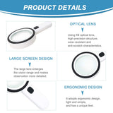 Magnifying Glass with 12 LED Light - 30X Handheld Magnifying Glass Reading Magnifier, High Clarity & Lightweight, for Seniors, Children, Jewelers, Hobbies