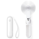 JISULIFE Handheld Fan, Mini Portable Handheld Fan, Battery Operated [14-21 Hours], Rechargeable, Foldable USB Fan, Quiet Personal Fan with Power Bank, Flashlight - White