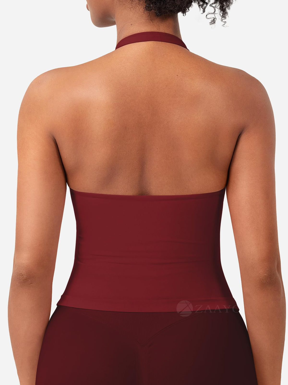 Impact Halter Tank Longline Backless Padded Crop Sport Top – Scarlet M