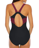 Costum de baie întreg sportiv Halcurt pentru damă cu spate decupat racerback