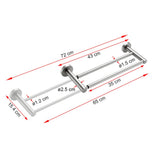 Suport portprosop dublu extensibil din inox cromat HONPHIER de perete 43-72 cm – Crom