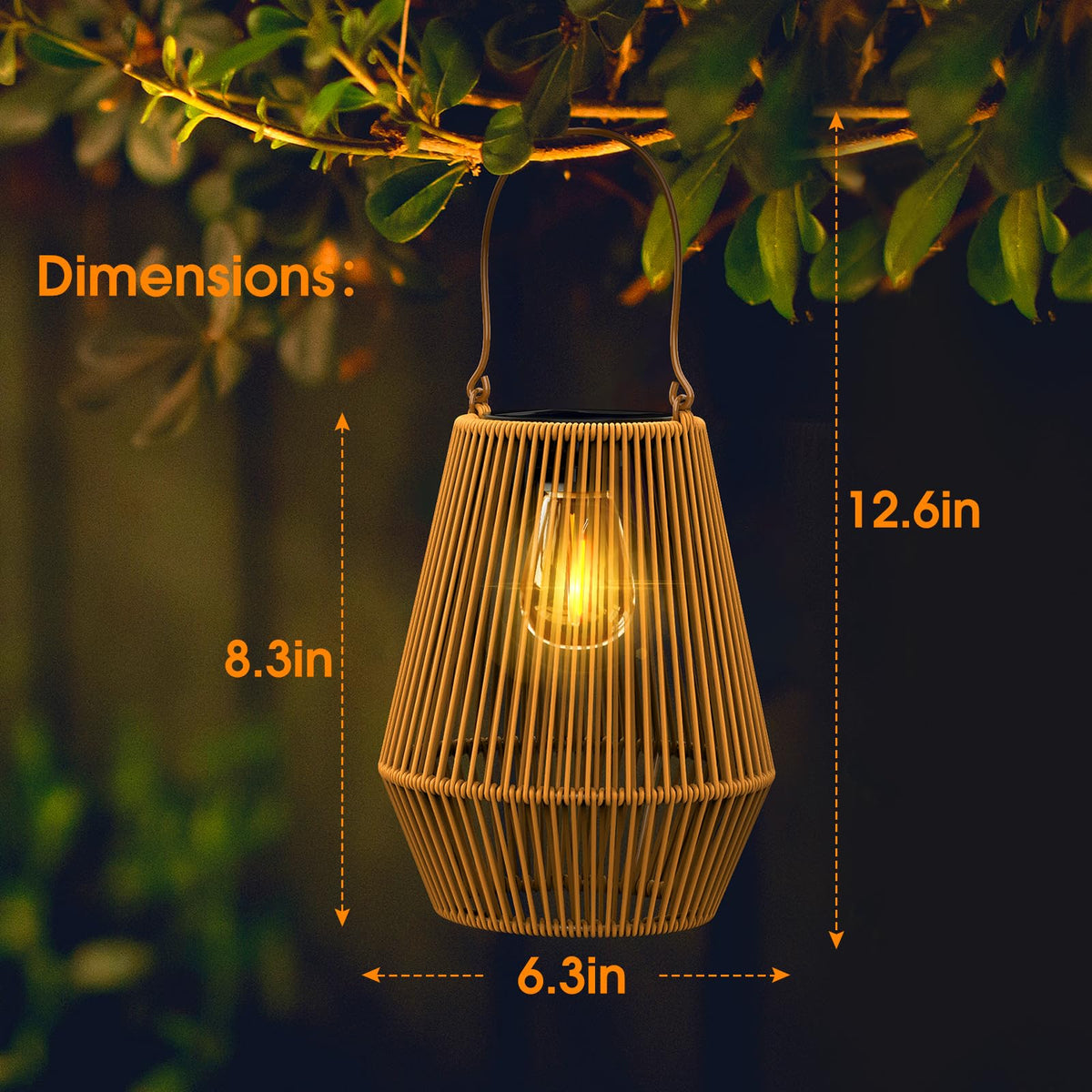 KagoLing Solar Lanterns for Outdoors, 1 Pieces Solar Lamps for Outdoors Hanging/Standing Hand-Knitted Solar Lamps for Patio Garden Courtyard Balcony